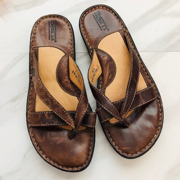 Born | Shoes | Born Leather Slip On Sandals Size 6 | Poshmark